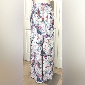 2 for $25 Apana Beach Resort Flowy Drawstring Pant Side Slit Tropical SZ LG NWOT